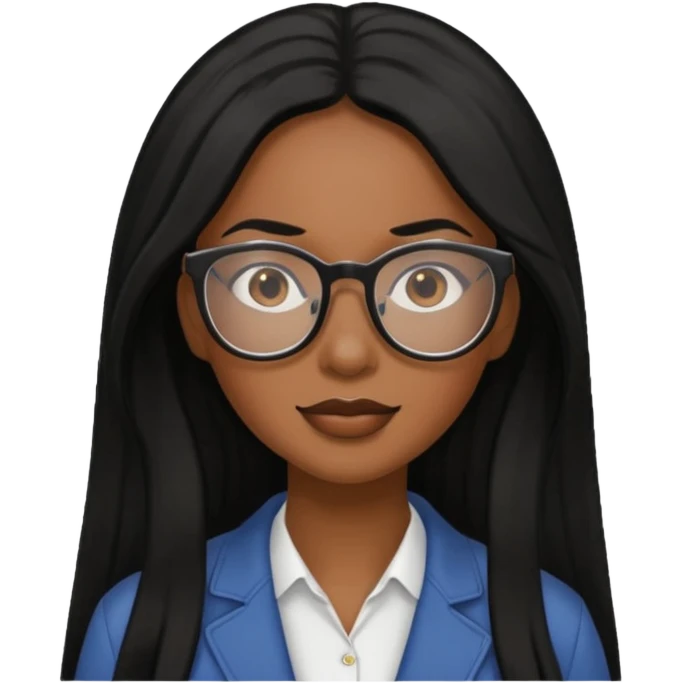 Black women teacher with black long hair emoji