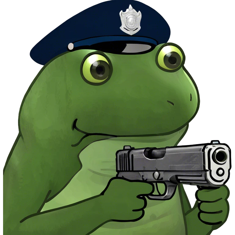 holding a gun, wearing a cop outfit emoji