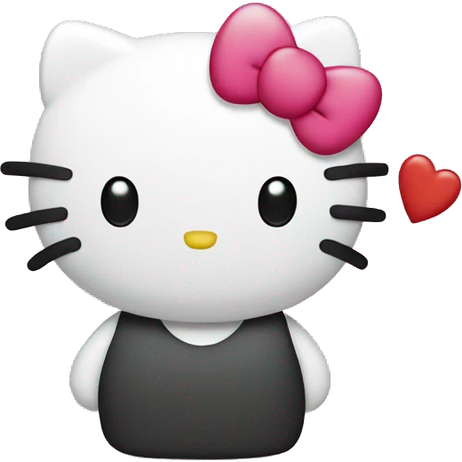 hello kitty with heart emoji