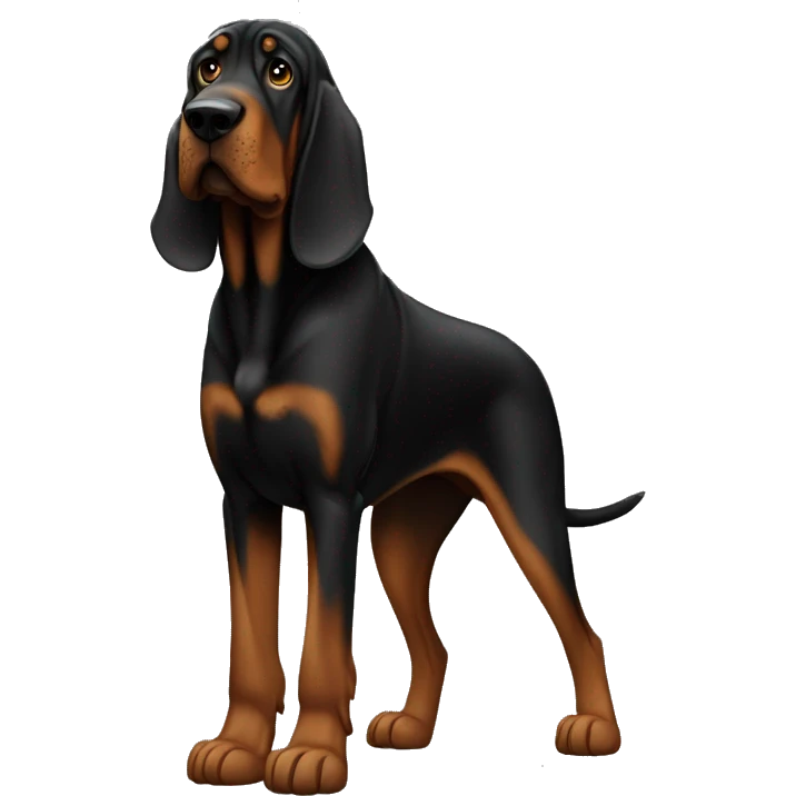 Black bloodhound standing  emoji