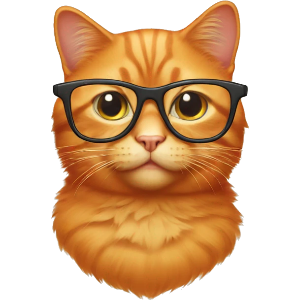 Orange cat wearing glasses  emoji