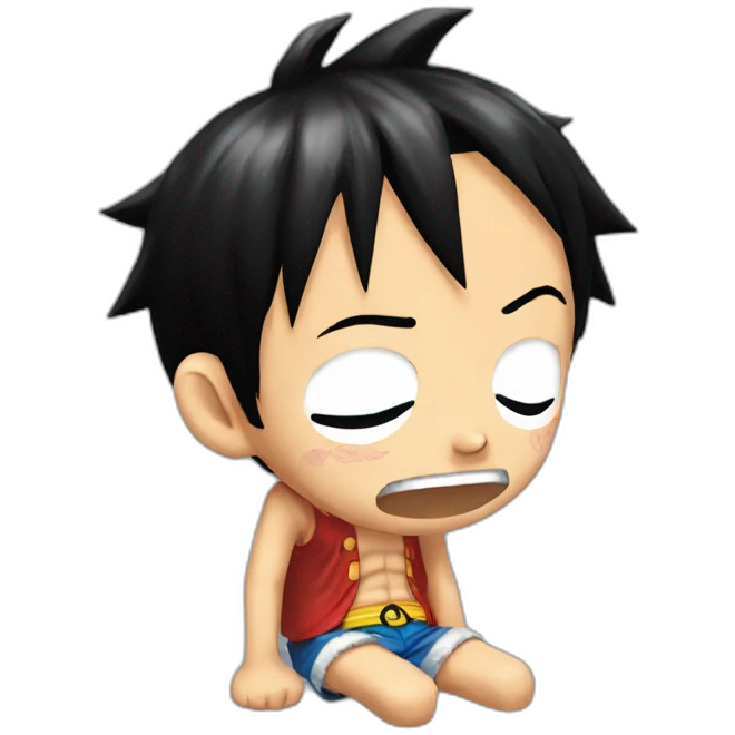 luffy bawling his eyes out crying and his knees emoji