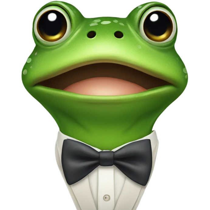 Frog with a bow tie emoji