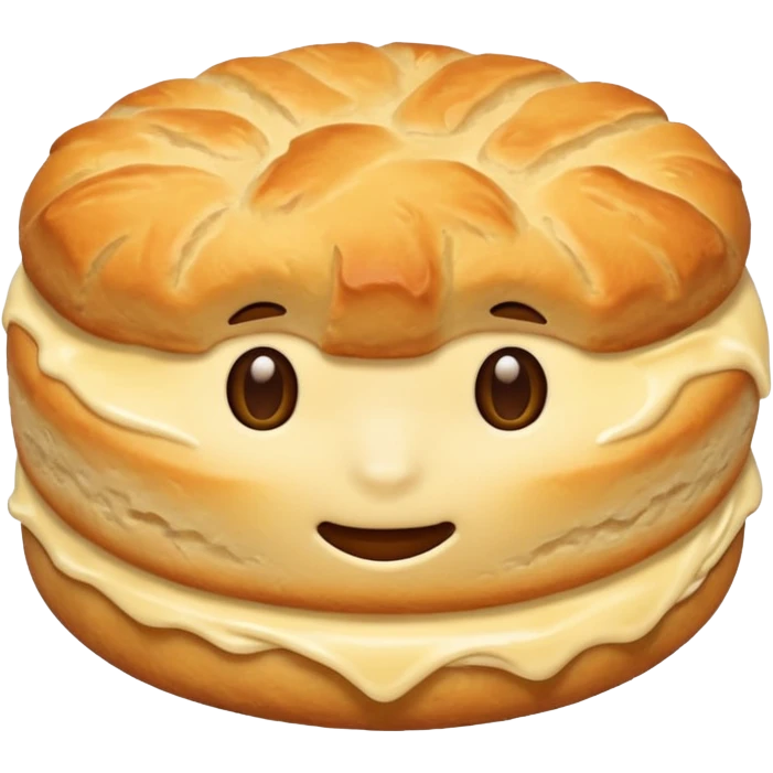 plain buttermilk biscuit, golden brown, fluffy emoji