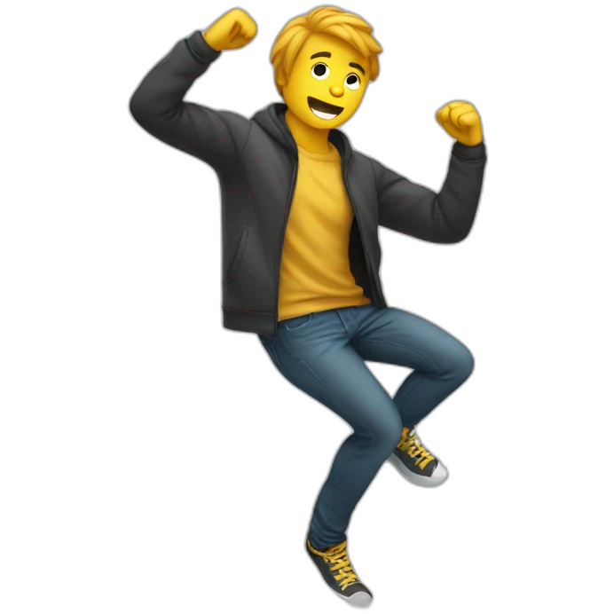 homme qui fait un dab avec les bras emoji