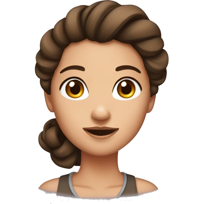 Fille avec gros chignon brune emoji