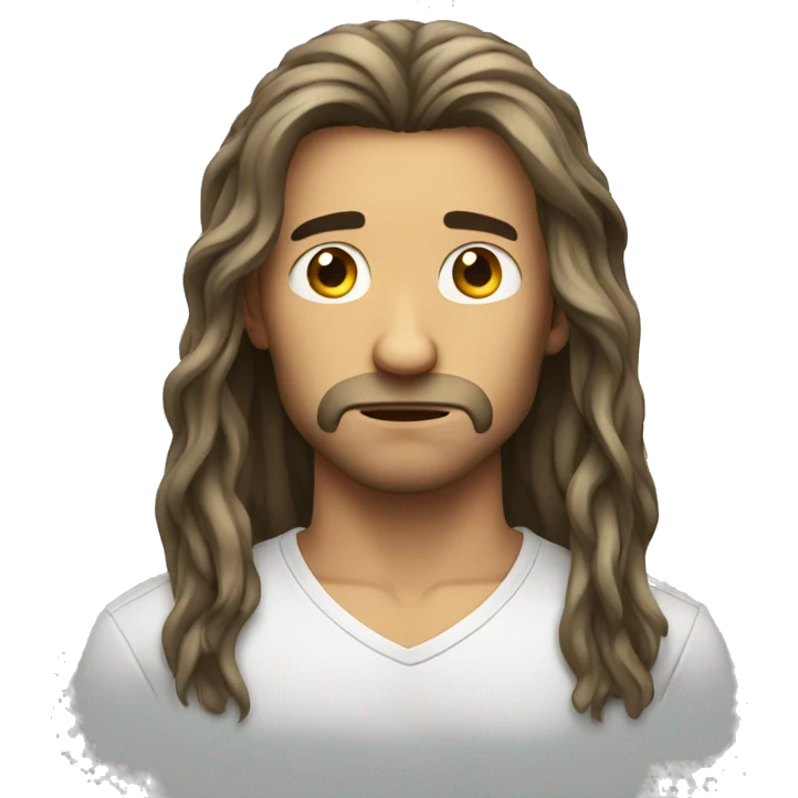 sad guys long hair  emoji