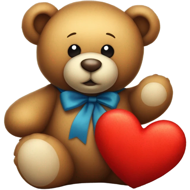 Teddy bear holding heart emoji