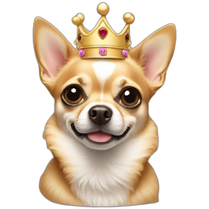 a chihuahua with a crown emoji