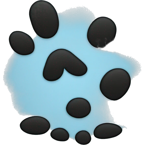 Baby blue square with a black paw print in the middle emoji