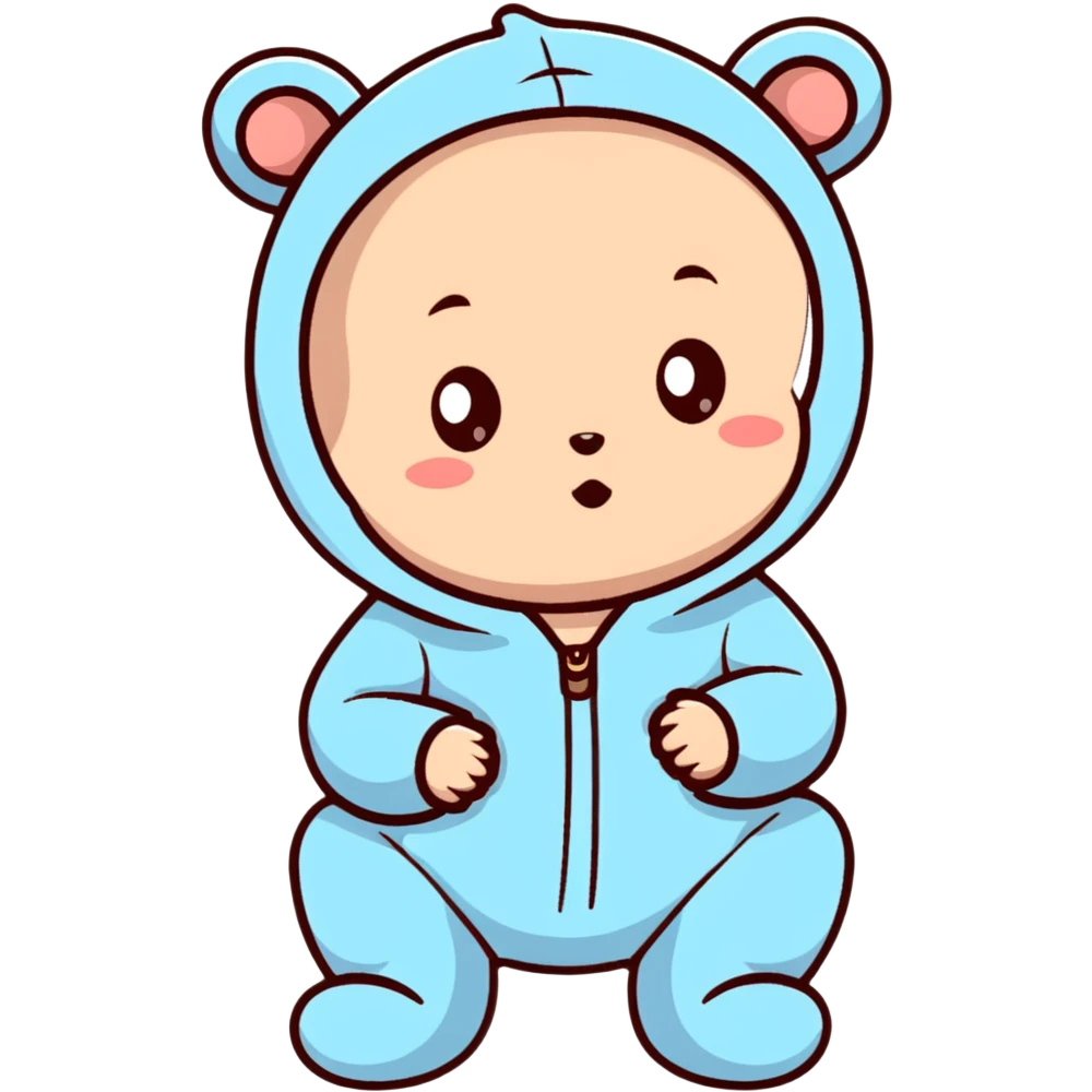 adorable baby in a onesie emoji