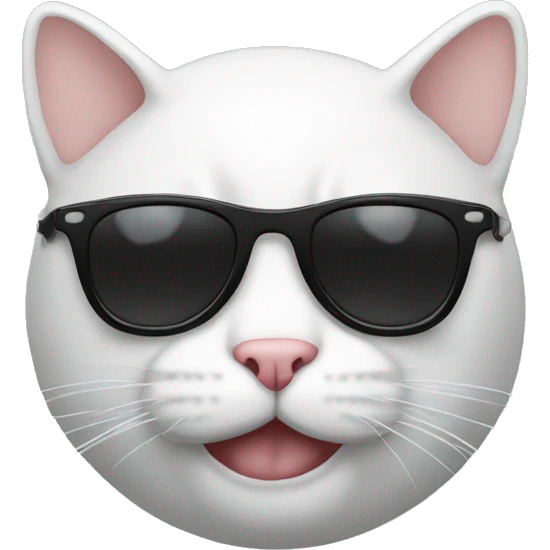 white fmCat with sunglasses emoji