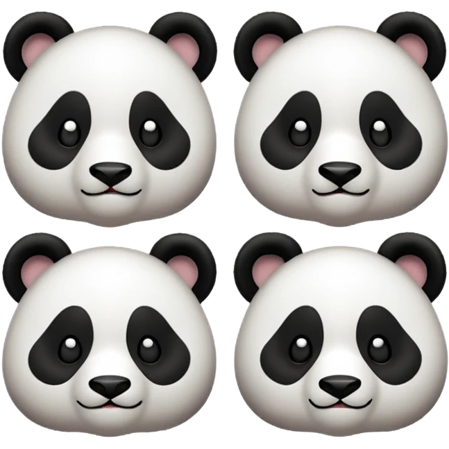 I want 3 panda emojis. One facing right, next one right going up, next one right going down emoji