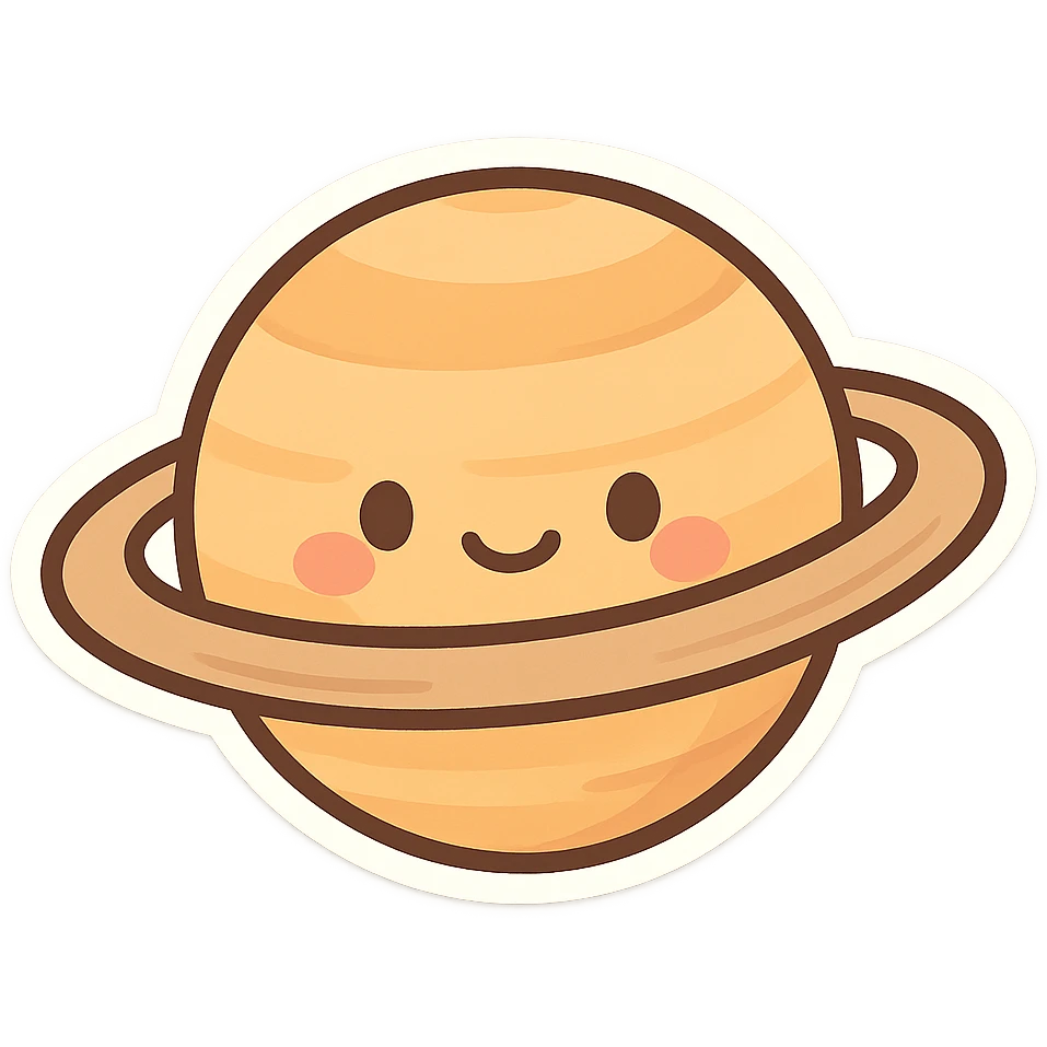 一个可爱的土星 emoji