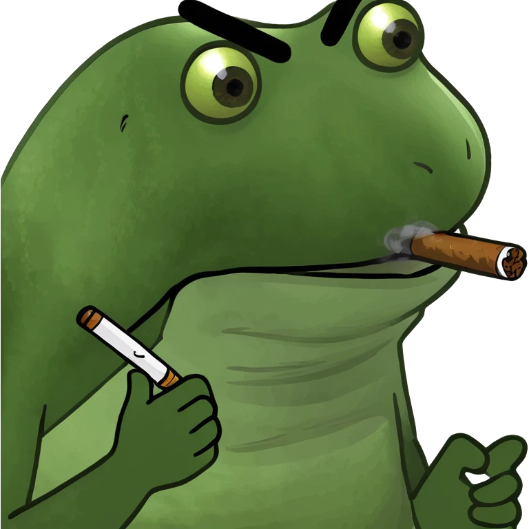 Angry frog smoking cigar emoji