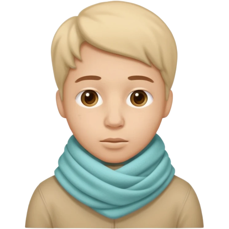 plush face, scarf covering the nose, temperature, illness emoji