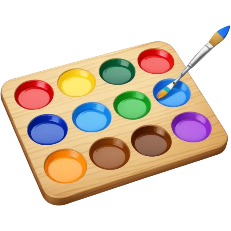 palette with colorful paints and a brush emoji