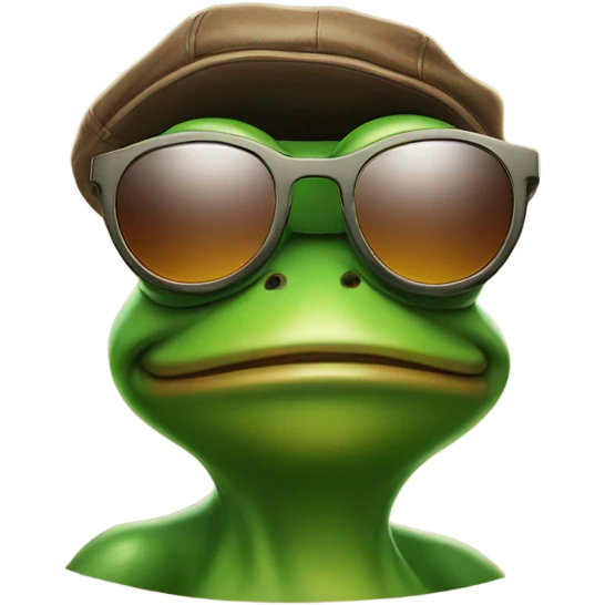 three cool Pepe frogs in sunglasses emoji