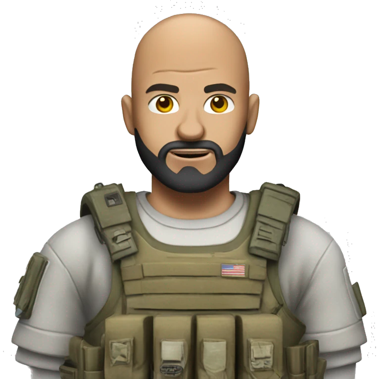 bald man with beard playing call of duty emoji