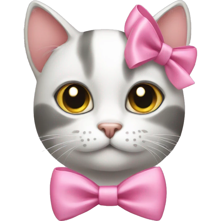 cat with a pink bow emoji