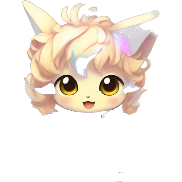 Cute Kawaii Chibi Anthro Sona Colorful Ethereal Pretty see Godly Celestial Shiny Fakemon Full Body emoji
