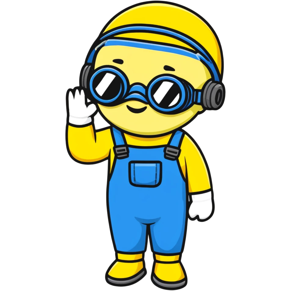 minion from despicable me, yellow character with blue overalls and goggles emoji