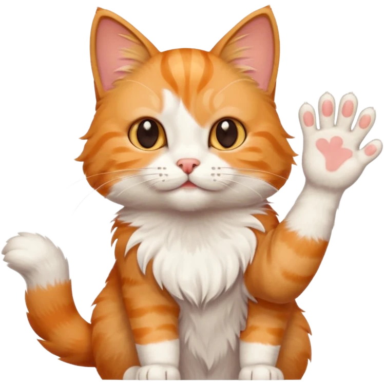 the cat waves his hand emoji