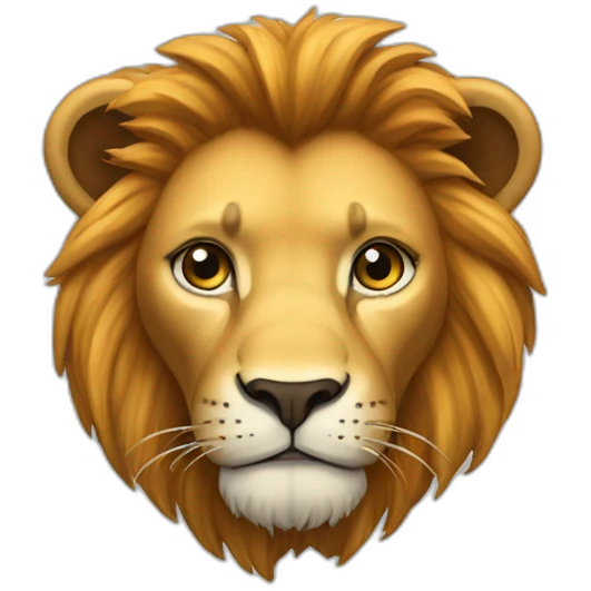 Lion sur un ours emoji