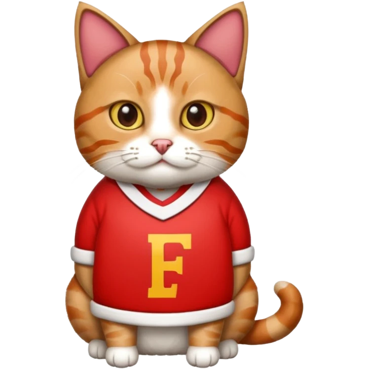 Gato con camiseta de Santa Fe (equipo de fútbol colombiano) emoji