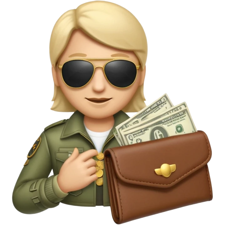 Aviator money emoji, wallet full of cash, casino vibe, premium 3D emoji style, clean, no background
 emoji