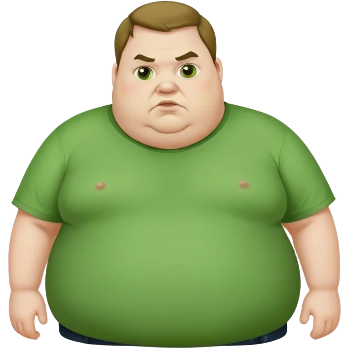 Fat man with green shirt emoji