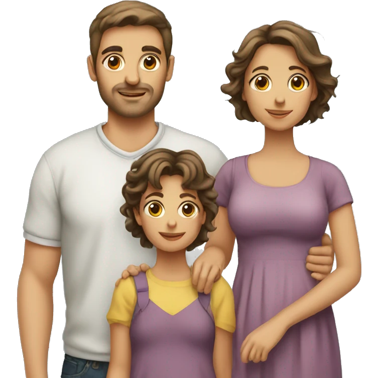 Young italian parents with 1 boy 2 girls 1 baby girl emoji