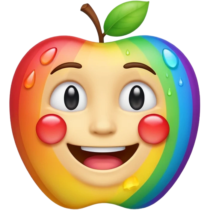 Laughing rainbow tears emoji, apple style, with a joyful laugh and tears in rainbow colors emoji