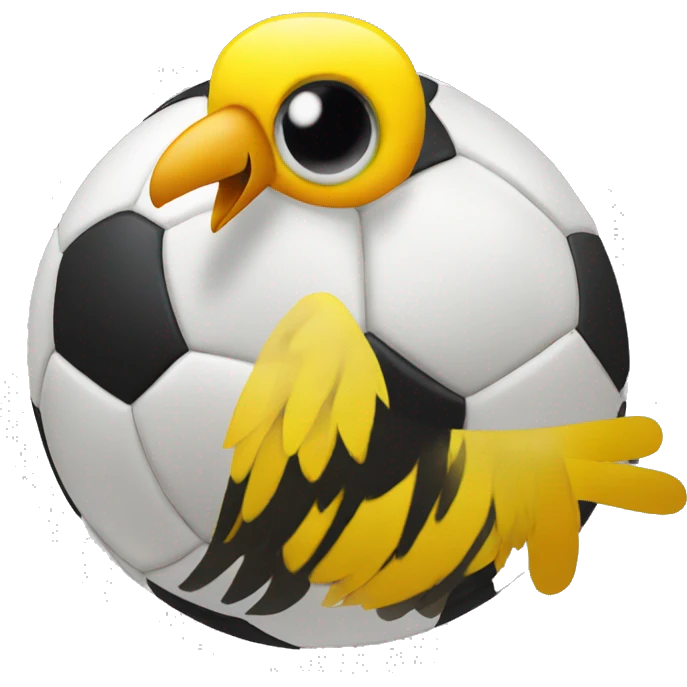 yellow bird with soccer ball emoji