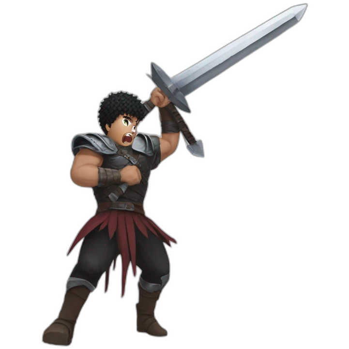 angry berserk guts carrying a huge sword on his shoulder emoji