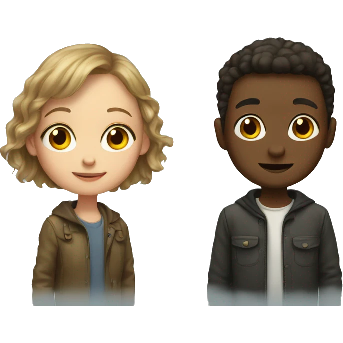 girl and boy portrait emoji