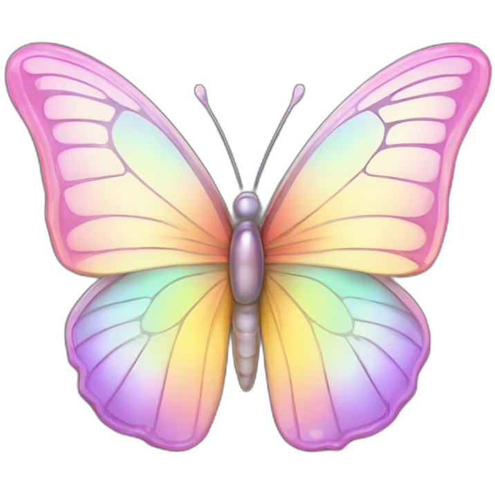 Shiny Glossy Pastel Gradient Hue Iridescent Crystal Butterfly emoji