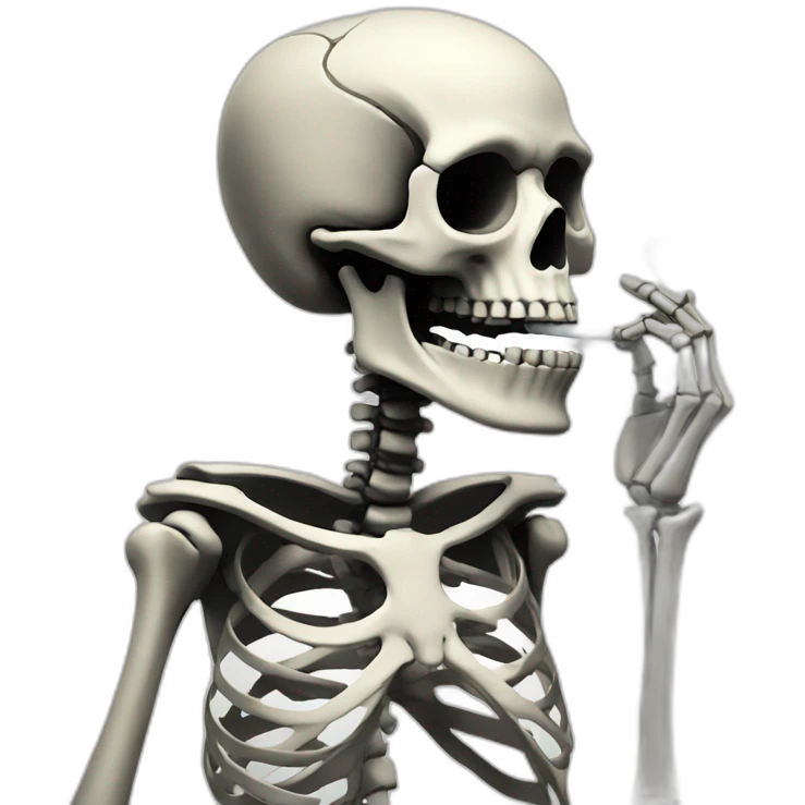 skeleton smoking cigarette emoji