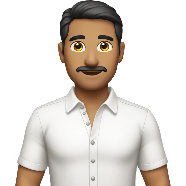 latin man with white shirt emoji