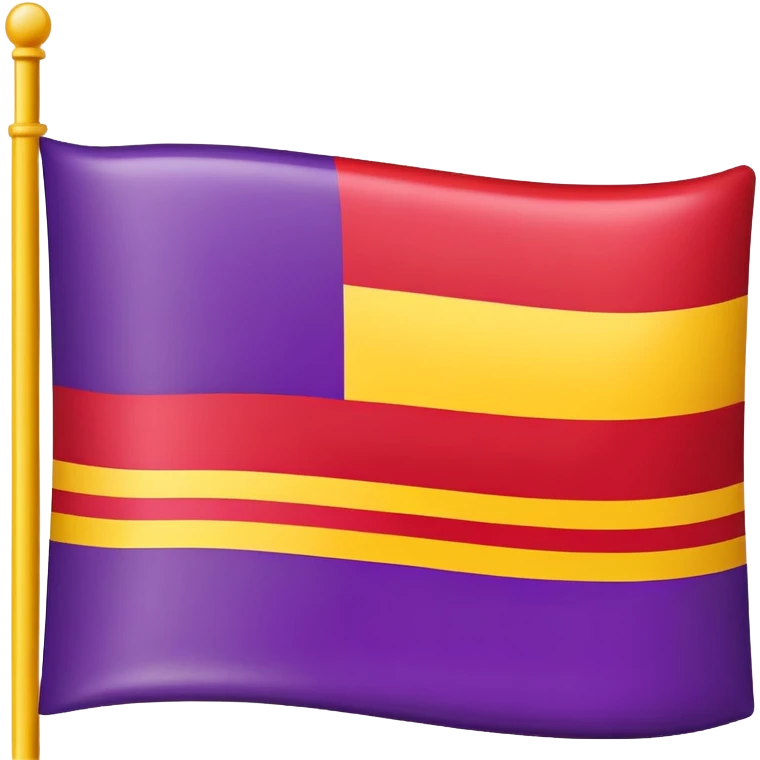 flag with three horizontal stripes, red on top, yellow in the middle, purple on the bottom emoji