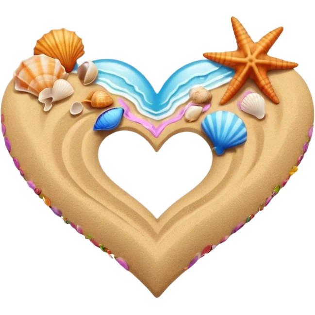 beach themed heart emoji
