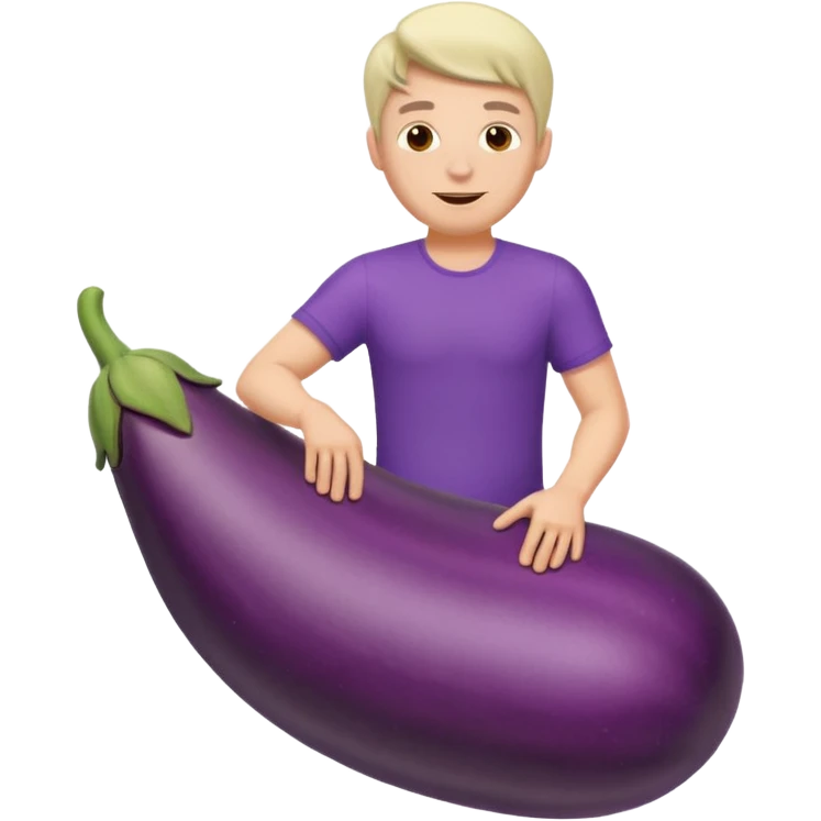 dude ridding on eggplant emoji