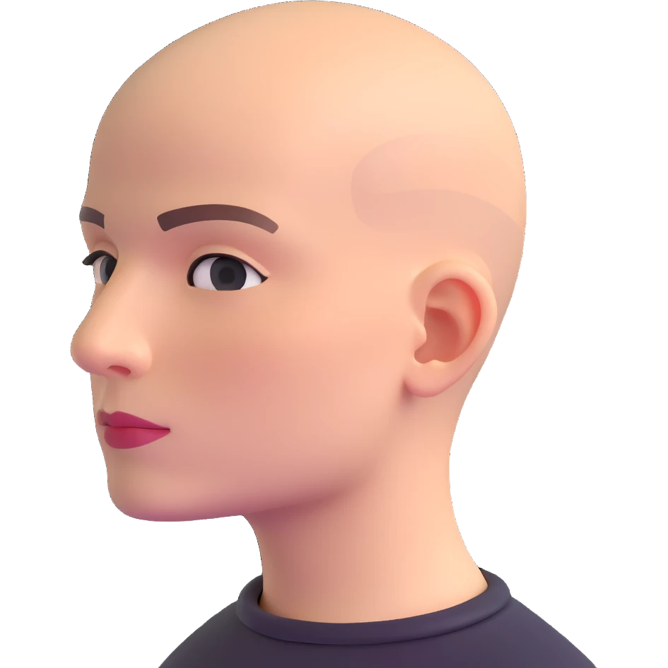 feminist activist with shaved head emoji