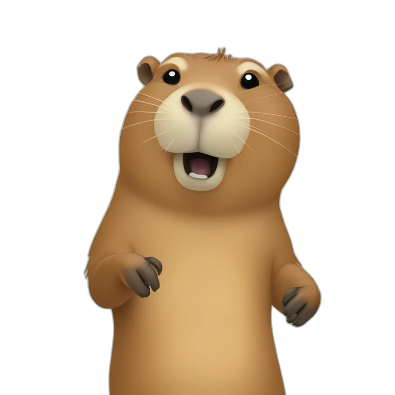 Un capybara qui fait un dab emoji