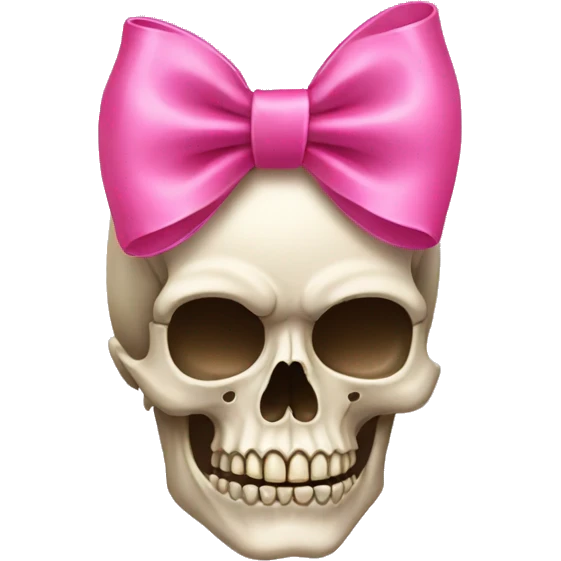 Skull with a pink bow emoji
