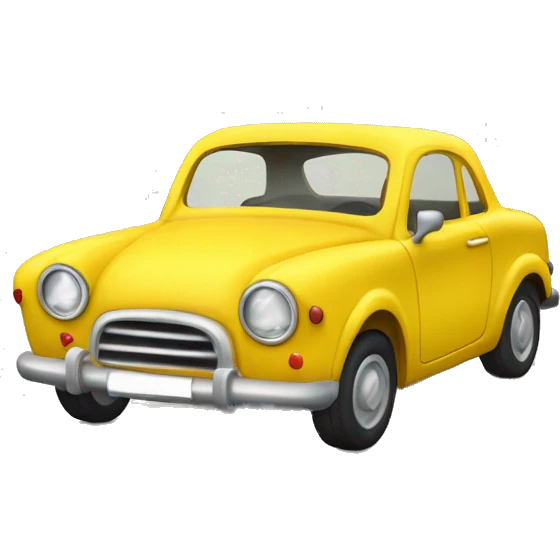 petite voiture jaune de côté emoji