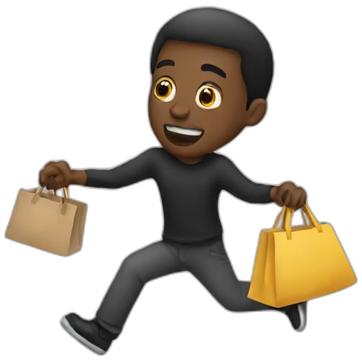 Black man stealing emoji