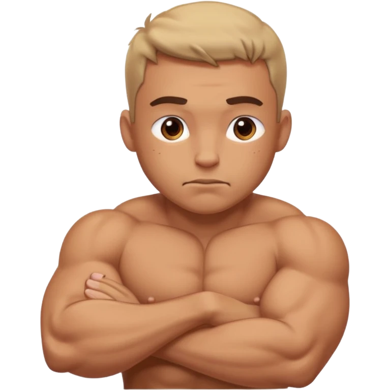 Buff guy looking over his shoulder blushing like a shy little girl emoji