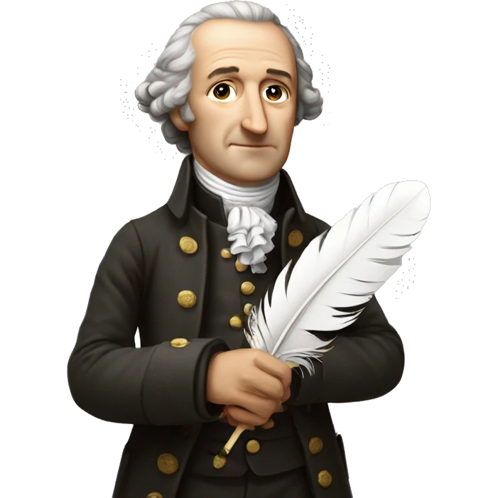 Goethe holds a feather in his hands emoji