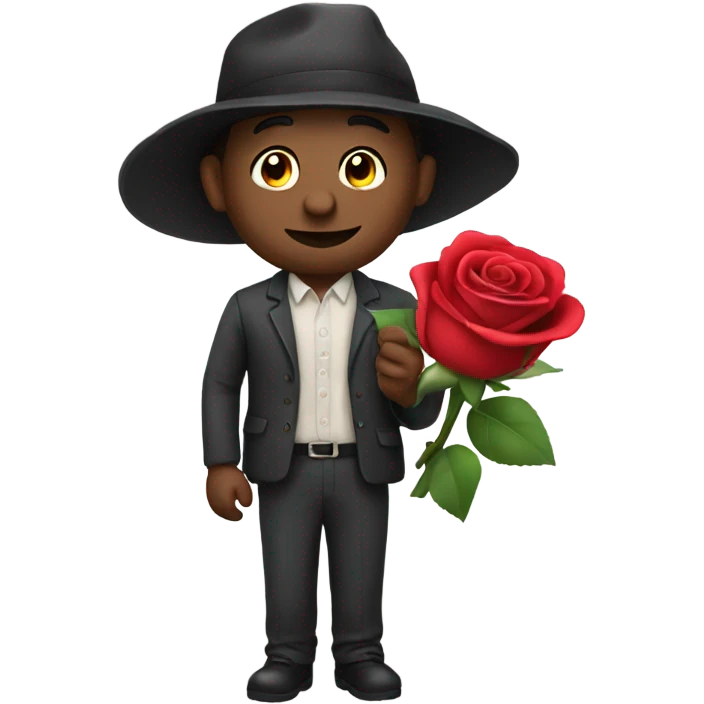 Man holding a rose emoji